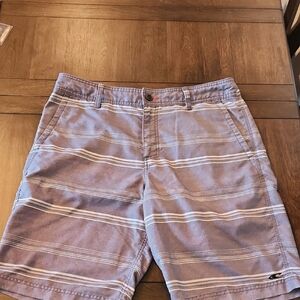 Navy White Striped ONEILL hybrid Fast Dry Men's Shorts Size 34